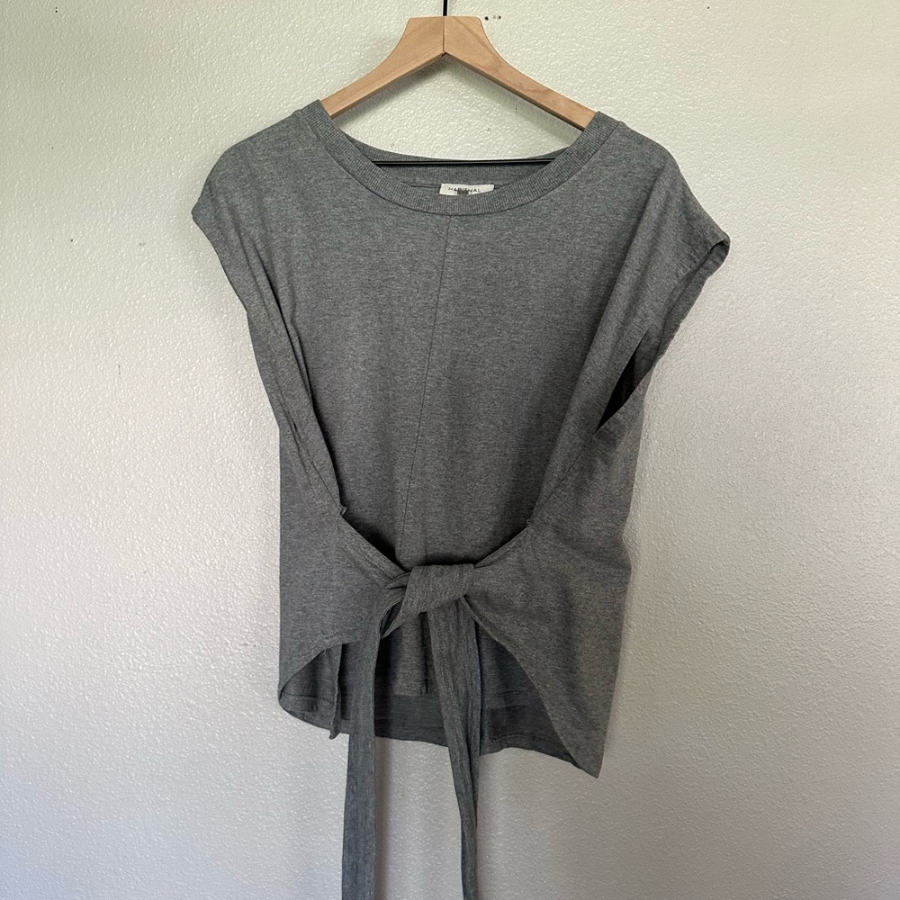 Habitual Grey Wrap Tie Top